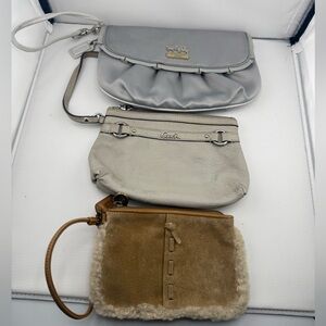 Coach Silver and Cream Clutch Set